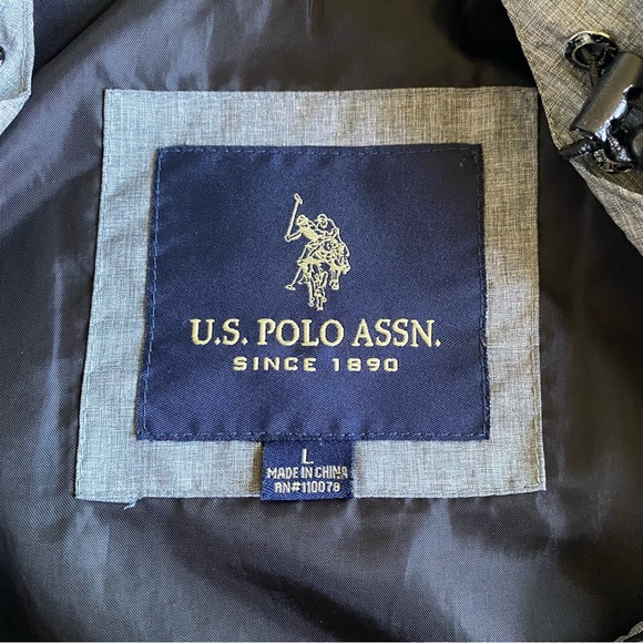 U.S. POLO ASSN grey windbreaker lightweight jacket - Picture 5 of 16